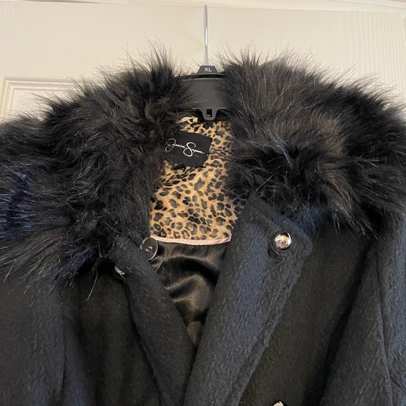NWOT. Jessica Simpson wool coat with fur. XL - Picture 5 of 5